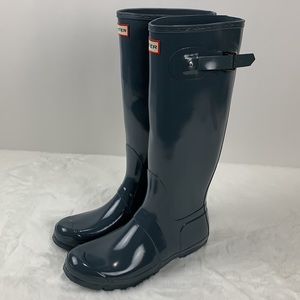 Hunter original tall rain glossy boots
